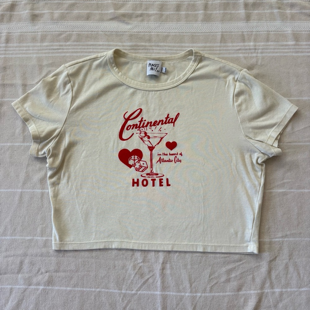 Cream and Red Graphic Tee